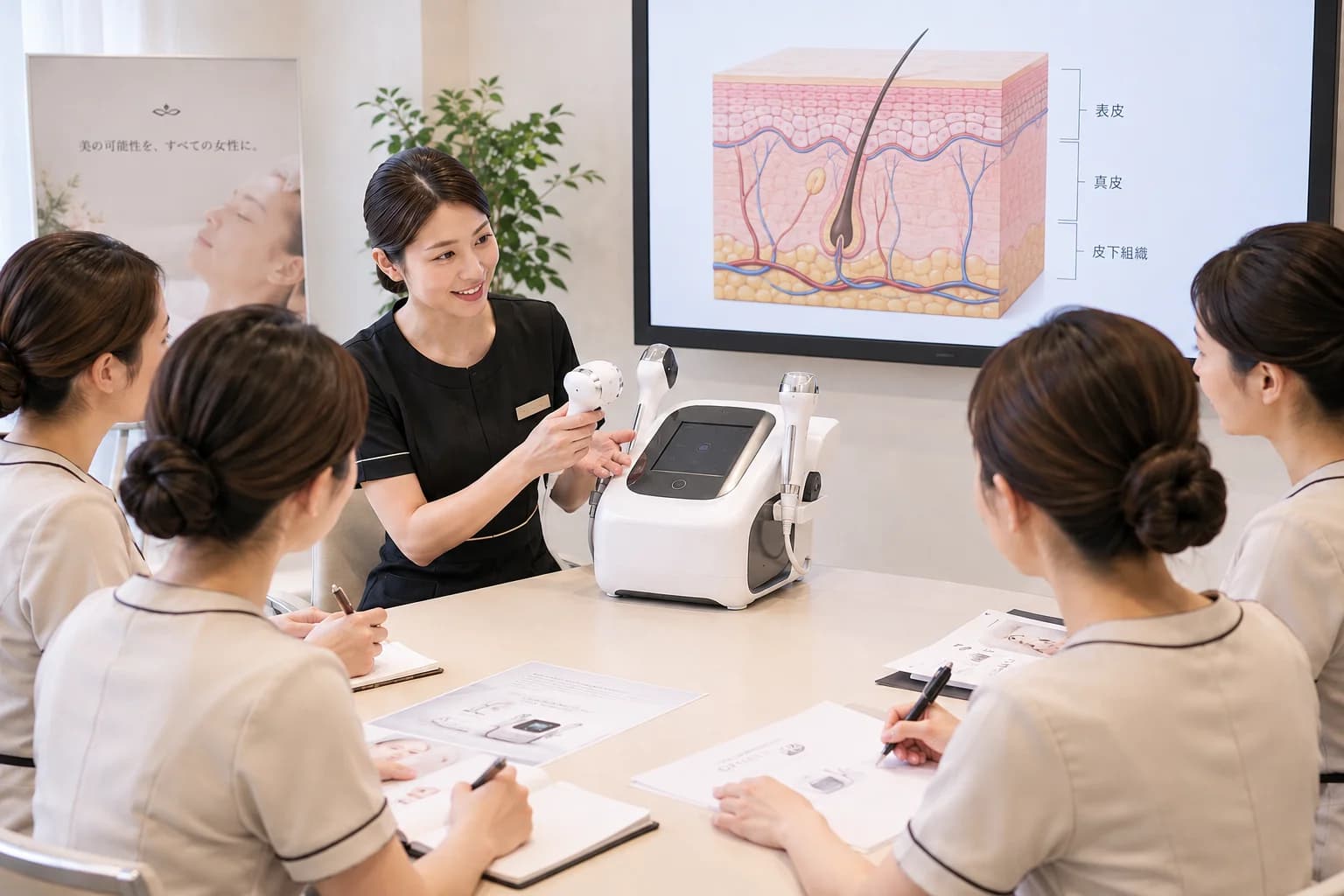 専任インストラクターによる納品研修の様子